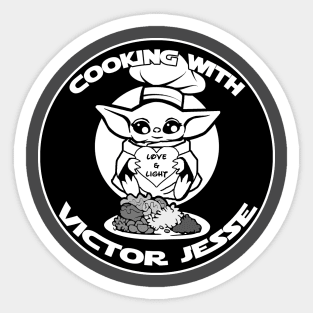 Cooking with Victor Jesse (B&W) Sticker